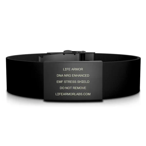 Adjustable Elite Silicone and Black Stainless Engraved Single Cell Life Armor DNA NRG Bracelet
