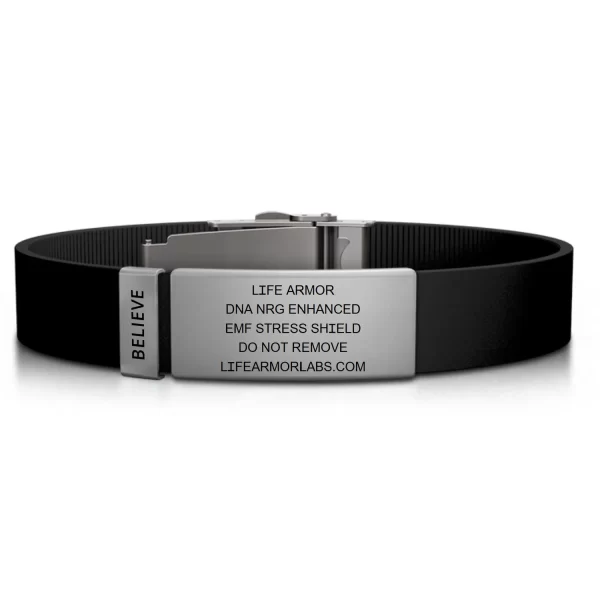 Adjustable Thin Style Elite Silicone and Stainless Engraved Single Cell Life Armor DNA NRG Bracelet