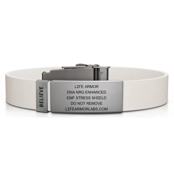 Adjustable Thin Style Elite Silicone and Stainless Engraved Single Cell Life Armor DNA NRG Bracelet - Image 2